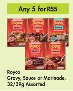 Royco Gravy, Sauce Or Marinade Assorted-For Any 5 x 32/39g