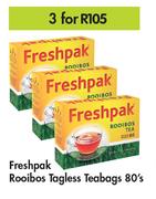 Freshpak Rooibos Tagless Teabags-For 3 x 80's Pack