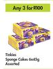 Tinkies Sponge Cakes Assorted-For Any 3 x 6 x 45g