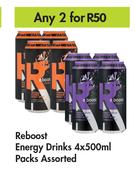 Reboost Energy Drinks Assorted-For Any 2 x 4 x 500ml Per Pack