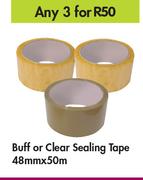 Buff Or Clear Sealing Tape-For Any 3 x 48mm x 50m