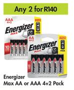 Energizer Max AA Or AAA 4+2 Pack-For Any 2