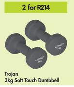 Trojan 3Kg Soft Touch Dumbbell-For 2