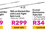 Trojan 180cm Barbell Bar With Lock Tight Spin Lock