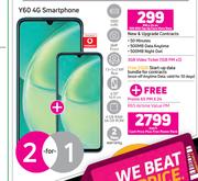 2 x Huawei Y60 4G Smartphone-On 1GB Red Top Up Core More Data + On Promo 65