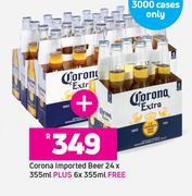 Corona Imported Beer 24 x 355ml Plus 6 x 355ml Free