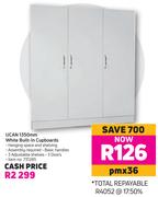 UCAN 1350mm White Built-In Cupboards