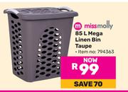 Miss Molly Mega Linen Bin (Taupe)