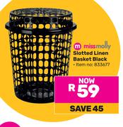 MissMolly Slotted Linen Basket (Black)