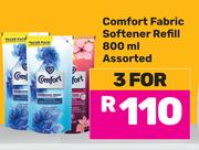 Comfort Fabric Soften Refill Assorted-For 3 x 800ml