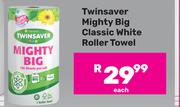 Twinsaver Mighty Big Classic White Roller Towel-Each