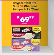 Colgate Total Pro Gum Or Charcoal Twinpack-2 x 75ml