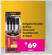 Colgate Double Action Charcoal Toothbrush 4 Pack-Each