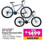 Raleigh 24" Or 26" Eclipse Mountain Bike -Each