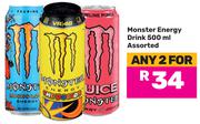 Monster Energy Drink Assorted-For Any 2 x 500ml