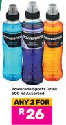 Powerade Sports Drink Assorted-For Any 2 x 500ml
