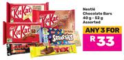 Nestle Chocolate Bars Assorted-For Any 3 x 40g/52g