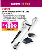 Ryobi 18V Cordless Blower & Line Trimmer Kit