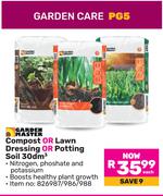 Garden Master Compost Or Lawm Dressing Or Potting Soil 30dm3-Each