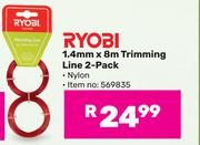 Ryobi 1.4mm x 8m Trimming Line 2 Pack