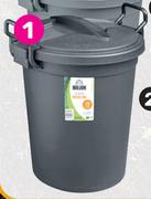 Big Jim 70L Garbage Bin With Lid Black