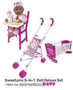 Sweetums 5 In 1 Doll Deluxe Set