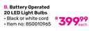 Battery Operated 20 LED Light Bulbs-Each