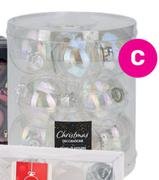 60cm Irridescent Baubles Clear