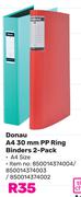 Donau A4 30mm PP Ring Binders 2 Pack