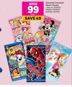 Character Beach Towels Assorted-Each