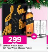 Johnie Walker Black 750ml Gift Pack With 2 Glasses-Per Set