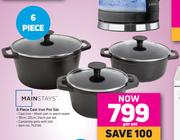 Mainstays 6 Piece Cast Iron Pot Set-Per Set