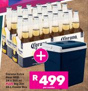 Corona Extra Beer NRB 24 x 355ml Plus Big Jim 26Ltr Cooler Box-Per Combo