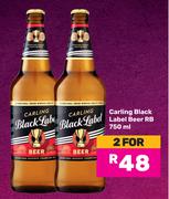 Carling Black Label Beer RB-For 2 x 750ml