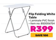 Flip Folding White Table
