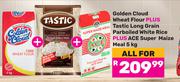 Golden Cloud Wheat Flour+Tastic Long Grain Parboile White Rice+Ace Super Maize Meal 5Kg-All For