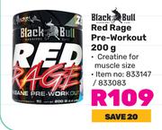 Black Bull Red Rage Pre Workout-200g Each