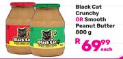 Black Cat Crunchy Or Smooth Peanut Butter-800g Each