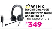 Winx Do Call Clear USB Headset With Noise Canceling Mic