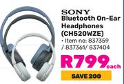 Sony Bluetooth On Ear Headphones CH520WZE-Each