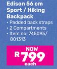 Edison 56cm Sport/Hiking Backpack-Each