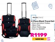 Mainstays 4 Piece Black Travel Set-Per Set