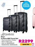 Travelwize Onyx 3 Piece ABS Travel Set-Per Set