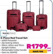 Mainstays 5 Piece Red Travel Set-Per Set