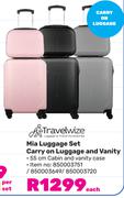Travelwize Mia Luggage Set Carry On Luggage & Vanity-Each