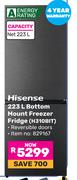 Hisense 223L Bottom Mount Freezer Fridge H310BIT
