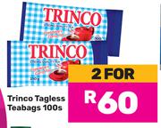 Trinco Tagless Teabags-For 2 x 100s