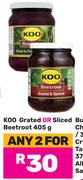 Koo Grated Or Sliced Beetroot-For Any 2 x 405g