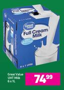 Great Value UHT Milk- 6 x 1L