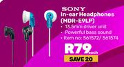 Sony In-Ear Headphones MDR-E9LP-Each